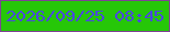 文字の大きさ：1、枠の色：7f4295、背景の色：26c708、文字の色：4a48e0 無料ブログパーツのブログ時計