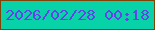 文字の大きさ：1、枠の色：7f4305、背景の色：08d2a8、文字の色：6441e9 無料ブログパーツのブログ時計