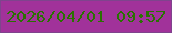 文字の大きさ：3、枠の色：7f448d、背景の色：a1329a、文字の色：297201 無料ブログパーツのブログ時計