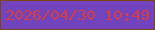 文字の大きさ：4、枠の色：7f450f、背景の色：7144bd、文字の色：d13e46 無料ブログパーツのブログ時計