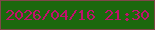 文字の大きさ：1、枠の色：7f4648、背景の色：1c680d、文字の色：c1106c 無料ブログパーツのブログ時計