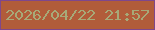 文字の大きさ：1、枠の色：7f478c、背景の色：b15c3a、文字の色：a7a978 無料ブログパーツのブログ時計