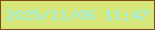 文字の大きさ：4、枠の色：7f4a16、背景の色：d7e678、文字の色：97edeb 無料ブログパーツのブログ時計