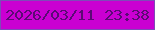 文字の大きさ：2、枠の色：7f4ab8、背景の色：ca00d2、文字の色：5b0a75 無料ブログパーツのブログ時計