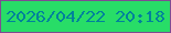 文字の大きさ：4、枠の色：7f4b92、背景の色：28dd67、文字の色：00829b 無料ブログパーツのブログ時計