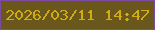 文字の大きさ：2、枠の色：7f4ba2、背景の色：6a571c、文字の色：d0ab13 無料ブログパーツのブログ時計