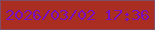 文字の大きさ：3、枠の色：7f4d66、背景の色：a92e21、文字の色：790ec0 無料ブログパーツのブログ時計