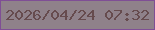 文字の大きさ：2、枠の色：7f4e95、背景の色：8f818a、文字の色：664b4e 無料ブログパーツのブログ時計