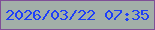 文字の大きさ：1、枠の色：7f4f96、背景の色：a2afa8、文字の色：1e3ff8 無料ブログパーツのブログ時計