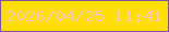 文字の大きさ：3、枠の色：7f509d、背景の色：ffdf02、文字の色：f2cdb0 無料ブログパーツのブログ時計