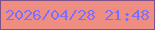 文字の大きさ：1、枠の色：7f5186、背景の色：ee8d81、文字の色：7d6ffb 無料ブログパーツのブログ時計