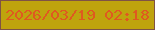 文字の大きさ：3、枠の色：7f5245、背景の色：bfa30d、文字の色：df5920 無料ブログパーツのブログ時計