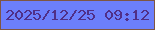文字の大きさ：5、枠の色：7f5643、背景の色：6c7ffc、文字の色：502f88 無料ブログパーツのブログ時計