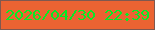文字の大きさ：1、枠の色：7f584f、背景の色：eb6332、文字の色：07ea25 無料ブログパーツのブログ時計