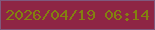 文字の大きさ：2、枠の色：7f597d、背景の色：8e2544、文字の色：838010 無料ブログパーツのブログ時計