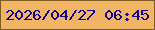 文字の大きさ：3、枠の色：7f5b1e、背景の色：f2b565、文字の色：0d018f 無料ブログパーツのブログ時計