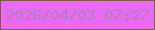 文字の大きさ：4、枠の色：7f5c42、背景の色：e86bf1、文字の色：ad81bf 無料ブログパーツのブログ時計