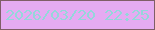 文字の大きさ：4、枠の色：7f5e67、背景の色：e5abf2、文字の色：94d7da 無料ブログパーツのブログ時計