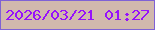 文字の大きさ：3、枠の色：7f61d5、背景の色：d1b8ad、文字の色：9611fb 無料ブログパーツのブログ時計