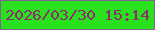 文字の大きさ：4、枠の色：7f6392、背景の色：29e11c、文字の色：8a2e6f 無料ブログパーツのブログ時計