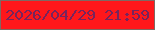 文字の大きさ：5、枠の色：7f6863、背景の色：ff171b、文字の色：77245d 無料ブログパーツのブログ時計