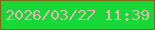 文字の大きさ：4、枠の色：7f6917、背景の色：18d837、文字の色：e7b4b4 無料ブログパーツのブログ時計