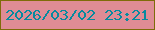文字の大きさ：4、枠の色：7f6b09、背景の色：df8c95、文字の色：068a9f 無料ブログパーツのブログ時計