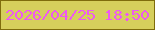 文字の大きさ：1、枠の色：7f6c0c、背景の色：d6cf5c、文字の色：ee58f2 無料ブログパーツのブログ時計