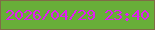 文字の大きさ：4、枠の色：7f6c46、背景の色：68ae39、文字の色：e11cf4 無料ブログパーツのブログ時計