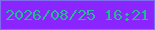 文字の大きさ：3、枠の色：7f6cef、背景の色：8b25ff、文字の色：26b892 無料ブログパーツのブログ時計