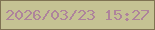 文字の大きさ：4、枠の色：7f7252、背景の色：c5c293、文字の色：ae849b 無料ブログパーツのブログ時計