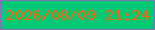 文字の大きさ：4、枠の色：7f72b5、背景の色：01c875、文字の色：fb6806 無料ブログパーツのブログ時計