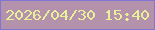 文字の大きさ：3、枠の色：7f75d7、背景の色：b492ab、文字の色：eaef9a 無料ブログパーツのブログ時計