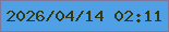 文字の大きさ：4、枠の色：7f779a、背景の色：50a0e6、文字の色：303914 無料ブログパーツのブログ時計