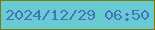 文字の大きさ：2、枠の色：7f7c03、背景の色：68cad2、文字の色：4971ba 無料ブログパーツのブログ時計