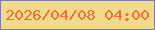 文字の大きさ：2、枠の色：7f7ca8、背景の色：f1da8c、文字の色：f07033 無料ブログパーツのブログ時計