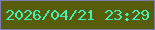 文字の大きさ：1、枠の色：7f7cac、背景の色：585d0c、文字の色：46efb5 無料ブログパーツのブログ時計