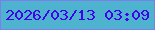 文字の大きさ：2、枠の色：7f7cee、背景の色：4db3cf、文字の色：4103ec 無料ブログパーツのブログ時計