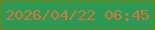 文字の大きさ：1、枠の色：7f8010、背景の色：2b9a55、文字の色：d7743c 無料ブログパーツのブログ時計