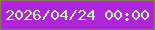 文字の大きさ：1、枠の色：7f8341、背景の色：af25d8、文字の色：c5f7ae 無料ブログパーツのブログ時計