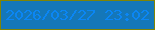 文字の大きさ：2、枠の色：7f8405、背景の色：1477b9、文字の色：0b86f4 無料ブログパーツのブログ時計