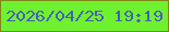 文字の大きさ：5、枠の色：7f8417、背景の色：70f12f、文字の色：4560bb 無料ブログパーツのブログ時計