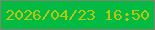 文字の大きさ：3、枠の色：7f8572、背景の色：03ba42、文字の色：b7c710 無料ブログパーツのブログ時計