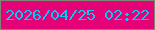 文字の大きさ：3、枠の色：7f8575、背景の色：e40276、文字の色：08c7f7 無料ブログパーツのブログ時計