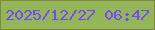 文字の大きさ：4、枠の色：7f8740、背景の色：95b658、文字の色：6f4afa 無料ブログパーツのブログ時計