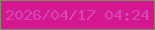 文字の大きさ：1、枠の色：7f8e69、背景の色：d4168f、文字の色：d347bd 無料ブログパーツのブログ時計