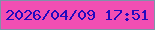 文字の大きさ：2、枠の色：7f92a9、背景の色：f24eb3、文字の色：2209bf 無料ブログパーツのブログ時計