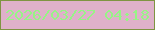 文字の大きさ：1、枠の色：7f9442、背景の色：dfb1ca、文字の色：97f486 無料ブログパーツのブログ時計
