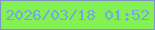 文字の大きさ：3、枠の色：7f94c3、背景の色：83f053、文字の色：74a7dd 無料ブログパーツのブログ時計