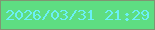 文字の大きさ：2、枠の色：7f9572、背景の色：5edd82、文字の色：6beff6 無料ブログパーツのブログ時計